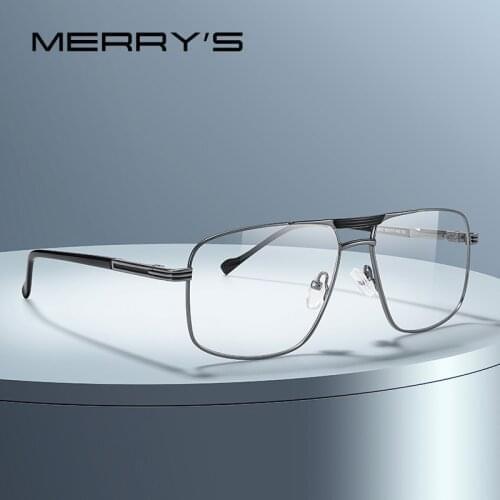 MERRYS DESIGN Men Classic Square Glasses Optics Frame Luxury Double Bridge Prescription Glasses Frames Optical Eyewear S2012