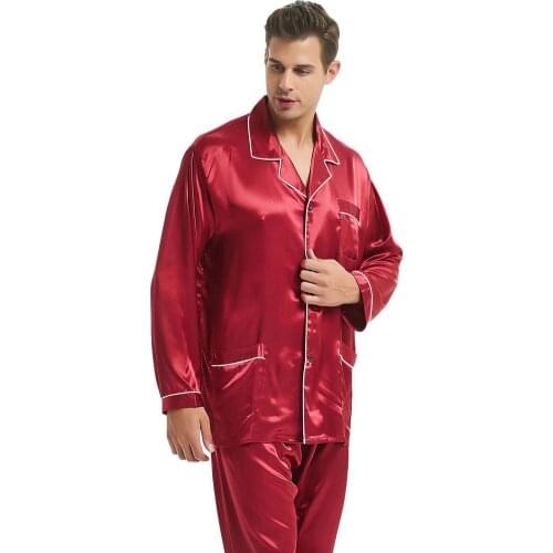 Mens Silk satin Pajamas Set Pajama Pyjamas Set PJS Sleepwear Loungewear S,M,L,XL,XXL,XXXL,4XL Plus Size_Gifts
