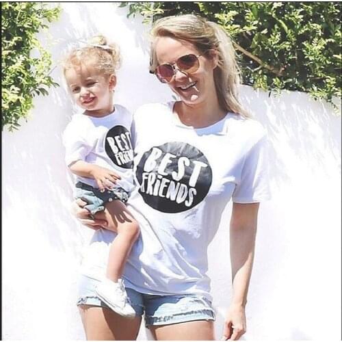 Mother Son Outfits Mum and And Daughter Clothes Best Friends T Shirt Family Matching Outfits 100% cotton Me and Mini Me Shirt