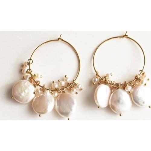 925 Silver/Gold Filled Hoop Earrings Baroque Pearl Earrings Jewelry Handmade Brincos Minimalism Oorbellen Pendientes Earrings