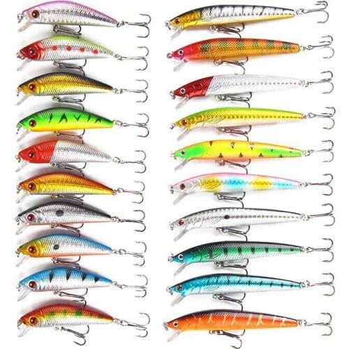 Mixed Fishing Lure Kits Crankbait Minnow Popper Bass Baits Wobblers Set Lifelike Fak Fishing Bait Tackle 20 Sets Combined