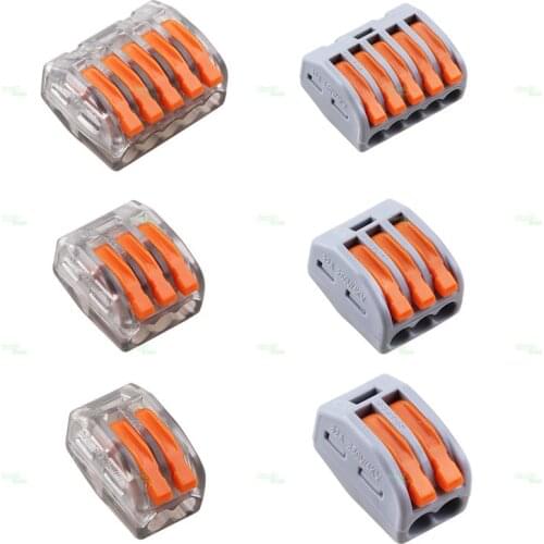 Wire Connector 222 Series 10PCS Cage Spring Universal Fast Wiring Conductors Terminal Block