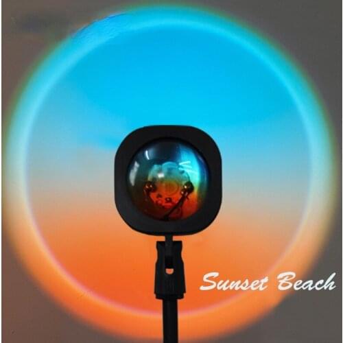 Sunset Sunset Light Slanting Sun Beach Dawn Light Seaside Blue Gradient Living Room Shooting Projection Atmosphere Table Lamp