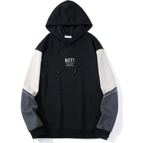 QSuper Mens Long Sleeve Hoodies Autumn&Winter New Sweatshirts Patchwork Color Man Hooded Hip Hop Young Men Clothing Hoodie