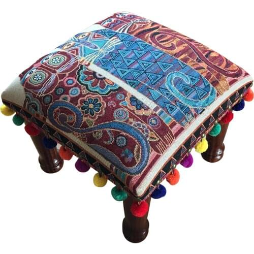 Auspicious Cat Low Stool Ins Nordic Cartoon Shoe Changing Stool Child Solid Wood Bench Living Room Home Sofa Soft Stool