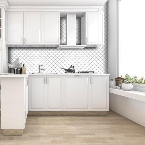 Funlife Off White Brick 3D Kitchen Vinyl Tile Stickers Waterproof Self Adhesive Bathroom Wall Brick Tiles DIY Home Decor Modern