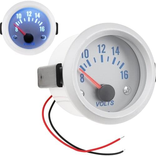 DC 12V 2" 52mm 8-16V 0.3A Voltage Gauge Blue Light Voltage Meter Gauge Voltmeter Car Styling Accessories for Auto Car