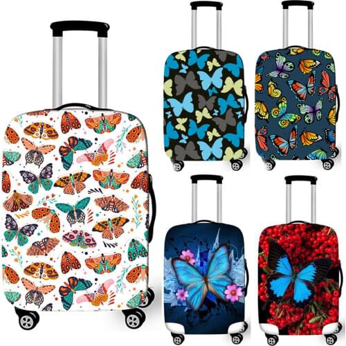 Beautiful butterfly suitcase trolley case protective cover for 18-32 inch travel cases elastic suitcase luggage covers