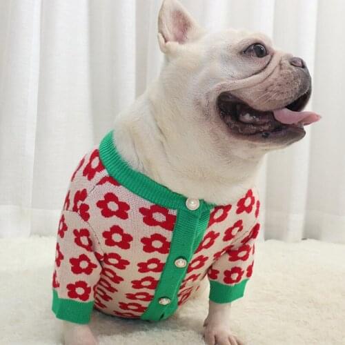 Winter Dog Sweater French Bulldog Clothes Pug Dog Clothing Coat Outfit Garment Poodle Bichon Schnauzer Corgi Dog Cardigan