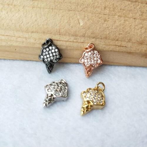 10 Pieces Tiny CZ crystal Charm Jewelry CZ zircon Stone Micro pave Pendant Finding DIY necklace for women PD956