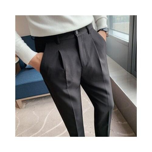 2021 spring new drape trousers men Korean version of the trend loose fall casual pants mens British all-match trousers