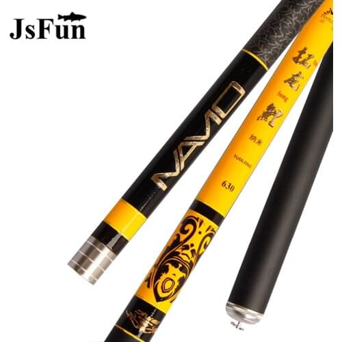 3.6M-7.2M Taiwan Fishing Rod Telescopic Hand Pole Superlight Superhard High Carbon Fiber for Large Fish Fishing Tackle YG31