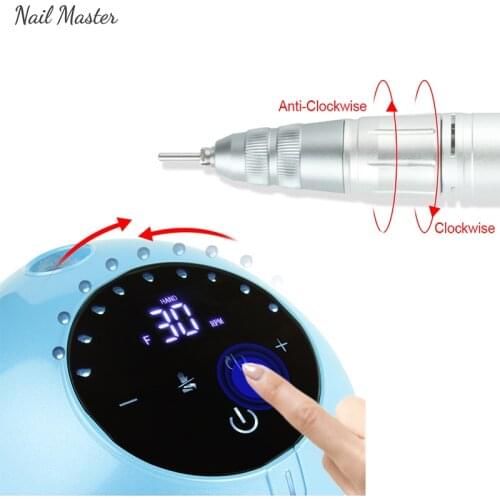 30000RPM Electric Nail File Machine Professional Manicure Drill Acrylic Nail Kit Drills Nail Polishing Tool for Salon Home Use