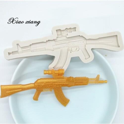 AK47 Gun Shape Silicone Mold Kitchen Resin Baking Tools DIY Cake Pastry Fondant Moulds Chocolate Lace Decoration Tools M1034