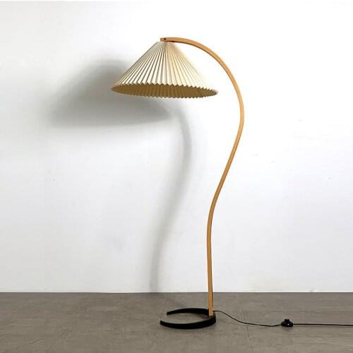 Wooden floor lamp New Nordic pleated floor lamp online celebrity living room bedroom floor lamp spot
