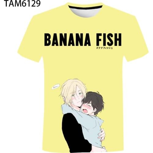 Japan Anime Banana Fish Childrens 3D Printing Short Sleeve T-Shirt Boys Girls Summer Street Trend Cool Cute Harajuku Mens Top