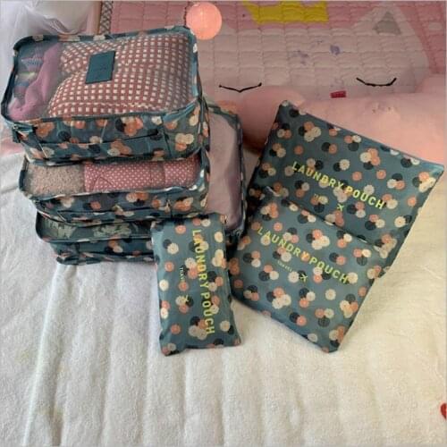 Travel Packing Cubes 6pcs/set Fashion Waterproof Large Capacity Clothing Sorting Organize Bag Moving Luggage Packing Bags