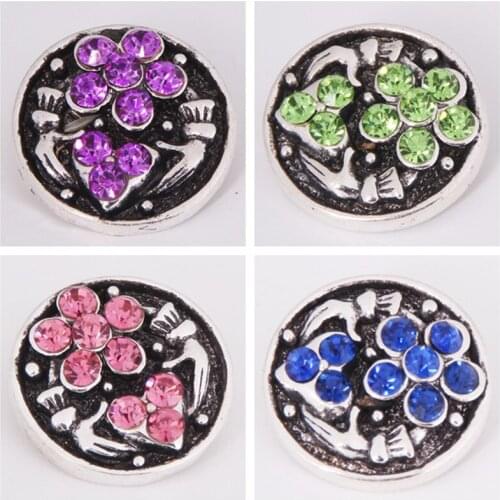 Hot KZ1179 Elegant Flower 18mm charm snap buttons fit DIY snaps Bangles bracelets necklaces jewelry wholesale trendy women