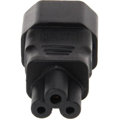 IEC 320 C14 3-Pin Male To C5 3-Pin Female Straight Power Plug Converter Adapter 831D