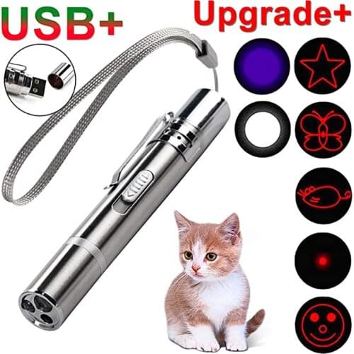 Cat Laser Toy 7-in-1 Cat Light Toy USB Rechargeable KittyTraining Exercise Chaser Tool Interactive Kitten laser Pointer Pen