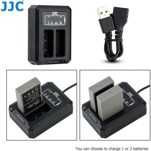 JJC USB Dual Battery Travel Charger for Olympus BLS-50 BLS-5 BLS-1 E-M10 & Mark II III, E-PL9 E-PL8 Camera Battery Replace BCS-5