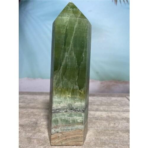 Caribbean Calcite Natural Stone Crystal Tower Healing Wand Point Reiki Gems And Minerals Ornaments For Home Decoration Room Gift