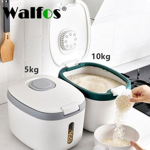 WALFOS 5l Kitchen Container 10l Moisture Proof Nano Bucket Insect Proof Rice Box Grain Sealed Pet Dog Home Storage Jar