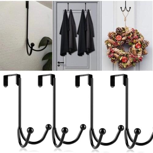 Wrought Iron Double-head Nailless Hook Wardrobe Door Hook Nail-free Door Hooks Hanger Suitable For Hanging Personal Belongings