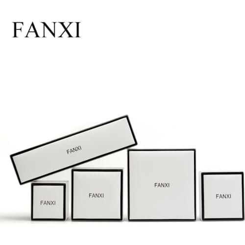 FANXI Leather Jewelry Boxes Velvet Ring Bracelet Packing Box Wedding Box Jewelry Display Box White Gift Box Packaging Storage
