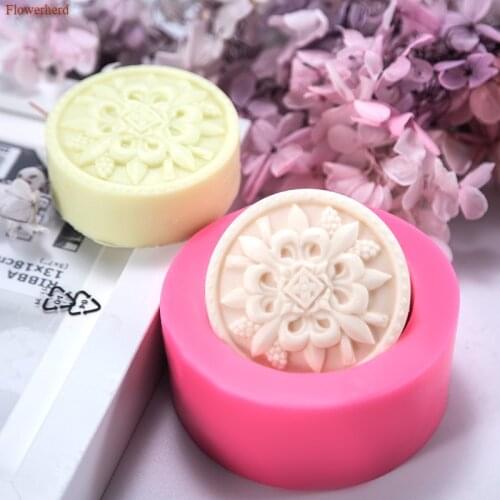 Single Hole Round Handmade Soap Silicone Mold Flower Soap Mold Moulds for Plaster Cake Chocolate Mold Soap Making Set Soap Form