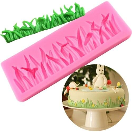 KUXSE Grass Shaped Silicone Cake Mold Sugar Craft Fondant Cake Decorating Tools Chocolate Mold DIY Kitchen Baking Tools