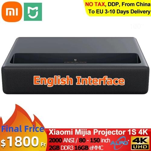 Xiaomi Mijia Laser Projector 4K 1S Projection TV 2000 ANSI Lumens Home Theater 150 Inch Ultra Short Throw Projectors