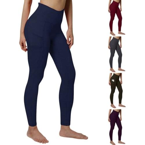 Super Quality Leggings Sport Women Fitness Stretch Leggings Fitness Running Gym Sports Pockets Active Leggins Pants Mallas Drop