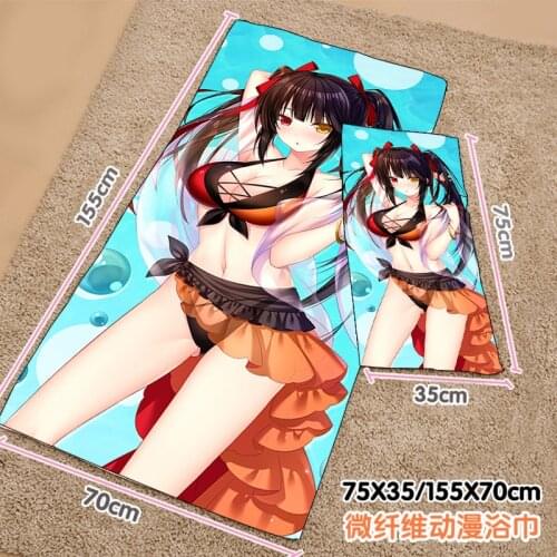Anime DATE A LIVE Tokisaki Kurumi Summer Shower Beach Soft Towel Plush Toys Blanket Birthday Christmas Gift #8038