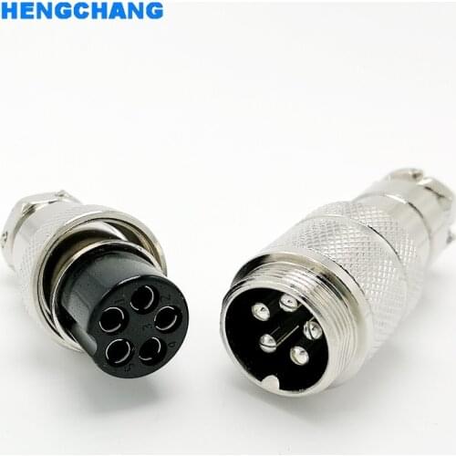 M20 GX20 5Pins 20mm Male and Female Butt joint Connector kit GX20 Socket+Plug Aviation plug interface 2set/lot