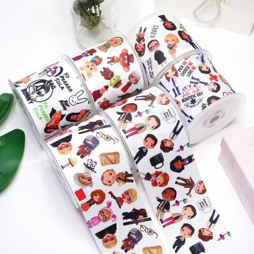 DIY Handmade Materials Grosgrain Ribbon 50 Yard Per Size Printed Ribbon 48313