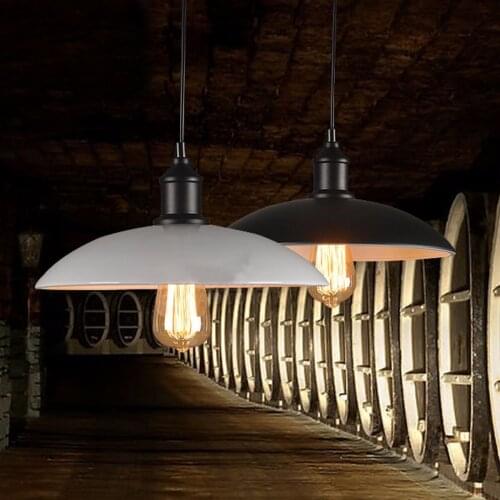 Minimalist Nordic LED Lamp Creative Loft Dinning Room Bar Cafe American Country Metal Vintage Iron Pot Cover E27 Bulbs Lampshade