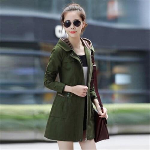 Fashion windbreaker women autumn New high-quality plus size4XL Casual slim cotton hooded windbreaker womens coat women jacket