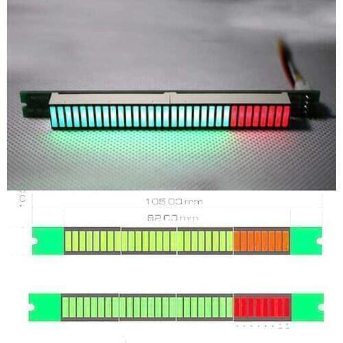 Mono 32 Level VU Meter indicator rhythm Stereo Amplifiers Sepctrum Board Volume Adjustable LED light Speed Board AGC Mode