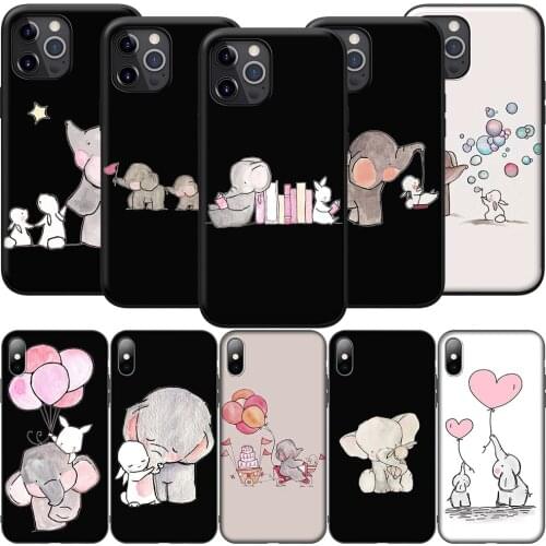 GX124 Lovely Elephant Rabbit Balloon Silicone Soft Case for iPhone 12 Mini 11 Pro XS Max XR X 8 7 6 6S Plus 5 5S SE 2020