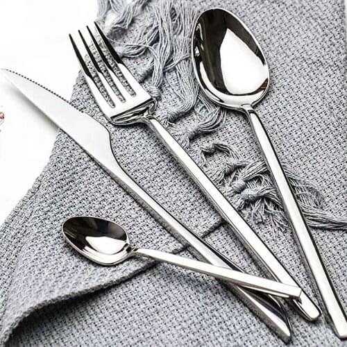 Cutlery Set Cubiertos Посуда Stainless Steel Table Dinnerware Set столовые приборы набор Steak Knife Fork Spoon Set