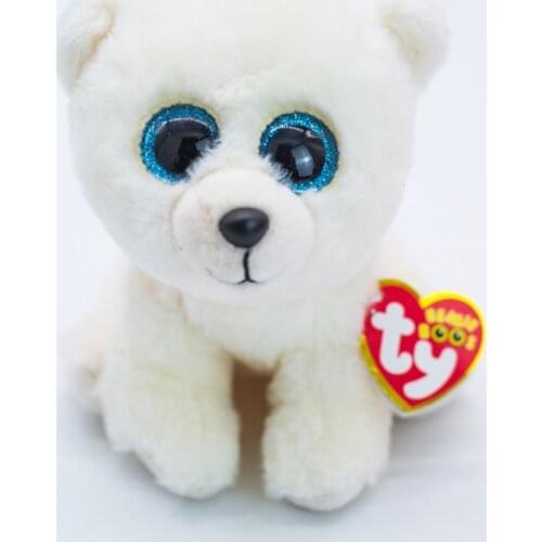 New 6 ‘’15cm Ty Beanie Aktic Stuffed Plush Animals Doll Polar Bear White Collectible Big Eye Soft Toys Gift