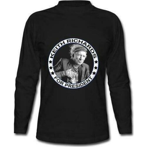 New Keith Richards For President Music Black T-Shirt Size S-2Xl Usa Size Em1 Loose Size Top Tee Shirt