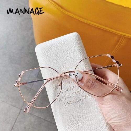 Transparent Optical Glasses Women Elegant Eyeglasses Frames Ladies Fashion Irregular Metal Spectacles Frame