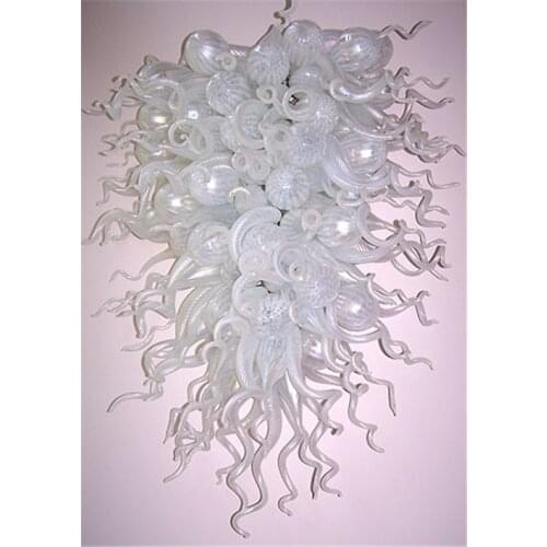 Wholesale Energy Saving Vintage Pure White Antique Hanging Lamp Art Glass Chandelier