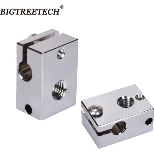 Original V6 Plated Copper Heat Block High precision for E3D V6 J-head Hotend V6 Hardened Steel Nozzle Titan Extruder 3D Printer
