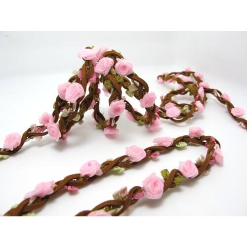 Braided Niva Rococo Trim with Faux Suede Leather|Braided Twine|Twisted Cord|Headband Trim|Vine Trim|Floral Decorative Ribbon