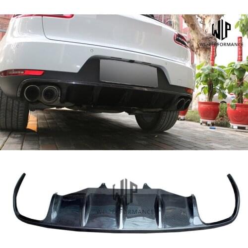 Fit For Porsche Macan High Quality Carbon Fiber Rear Bumper Diffuser Bumpers Lip Protector Guard Skid Plate Car Body Kit 14-18