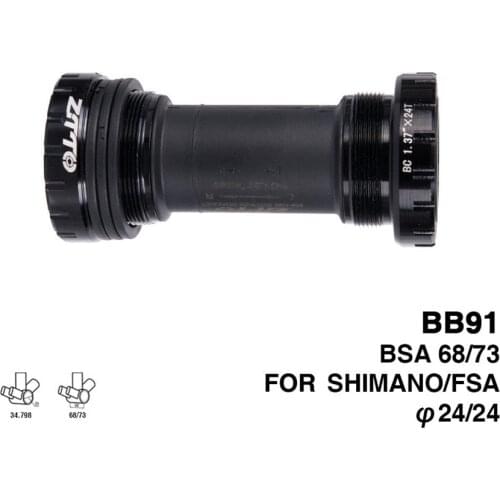 Full Black color Bicycle Bottom Bracket Sealed Bearing English Thread Type 68-73 mm BSA68 Shell 24mm spline Axis for Shimano MTB