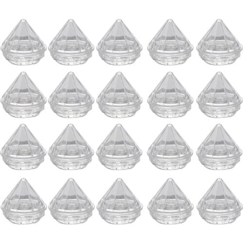 20PCS 5g Diamond-shape Clear Refillable Empty Cosmetic Makeup Creams Containers Jar Bottles Box for Women Girls Travel Home Use